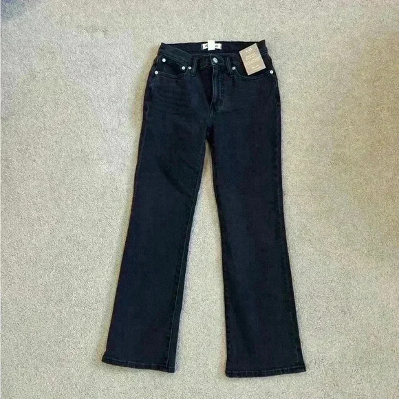 New with tags madewell Kick Out Crop starlet wash black Jeans in size 25 - Picture 1 of 10